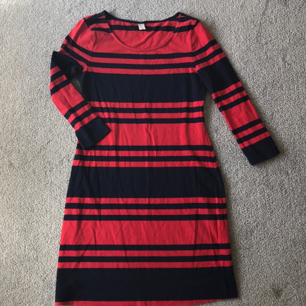 Navy and Red Striped Dress, by Old Navy
